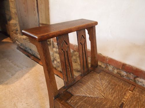 fig 1. Stool seat chair Arts and crafts Oak c1900