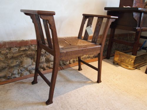 fig 3. Stool seat chair Arts and crafts Oak c1900