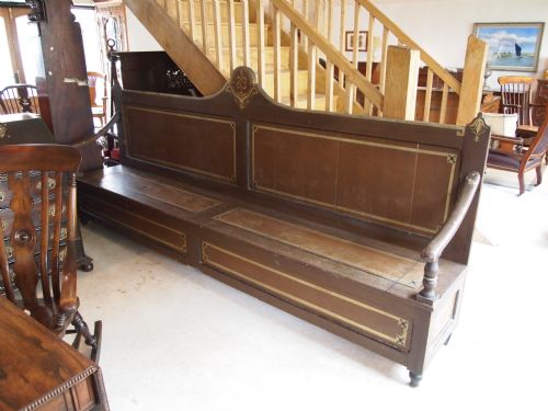 Settles Benches Pair Victorian Pine Irish Settles in Original Paint C1850