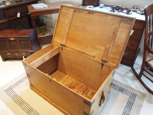 fig 2. Blanket box Victorian Pine coffer seamans chest George Waters T L Aveling c1875