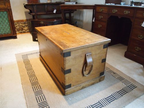 fig 4. Blanket box Victorian Pine coffer seamans chest George Waters T L Aveling c1875