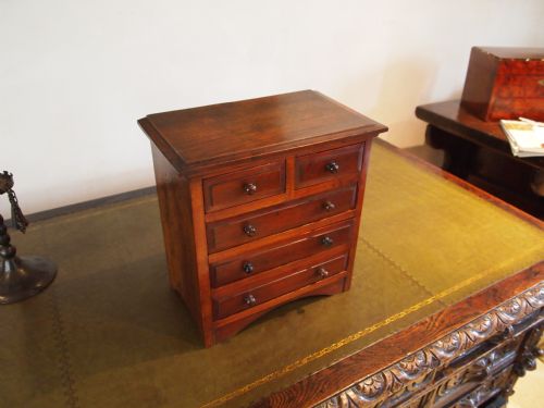 fig 4. Chest of drawers jewellery box apprentice piece Victorian Mahogany c1890