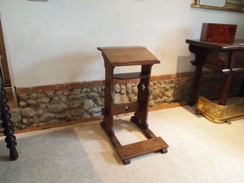 fig 2. Lectern Victorian Oak arts and crafts Pugin influenced c1880