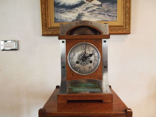 Clock Arts and Crafts Oak Mantel Clock Libertys C1900
