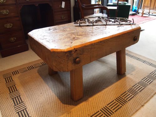 fig 3. Butchers block coffee table French solid Elm c1840