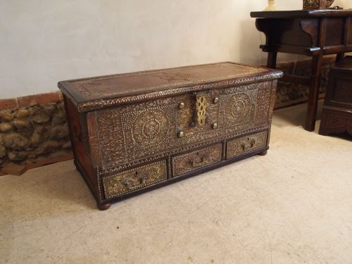 fig 1. Chest Coffer blanket box Zanzibar mule chest c1860