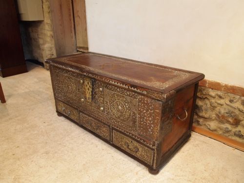 fig 2. Chest Coffer blanket box Zanzibar mule chest c1860