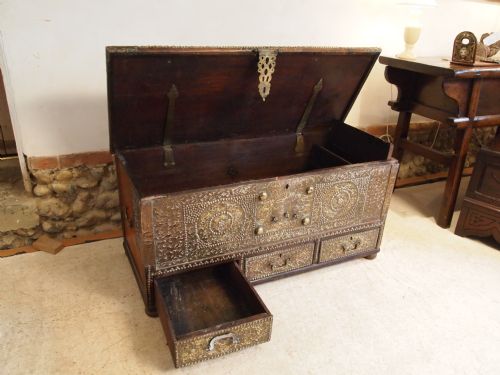 fig 3. Chest Coffer blanket box Zanzibar mule chest c1860