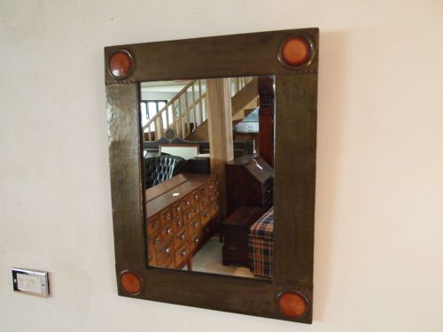 fig 1. Mirror Arts and Crafts Ruskin cabachon enamels Liberty & co c1900
