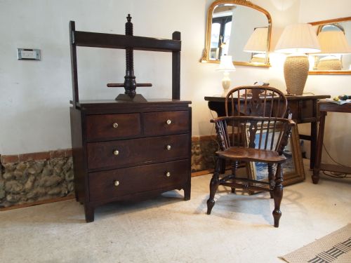 Chest of Drawers George III Linen Press Oak C1780