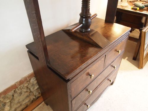 fig 1. Chest of drawers George III linen press Oak c1780