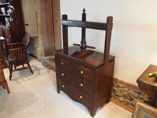 fig 2. Chest of drawers George III linen press Oak c1780
