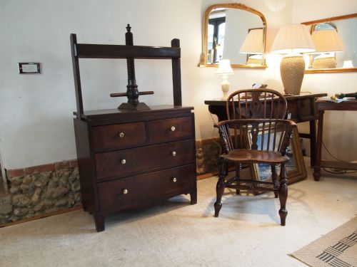 fig 4. Chest of drawers George III linen press Oak c1780
