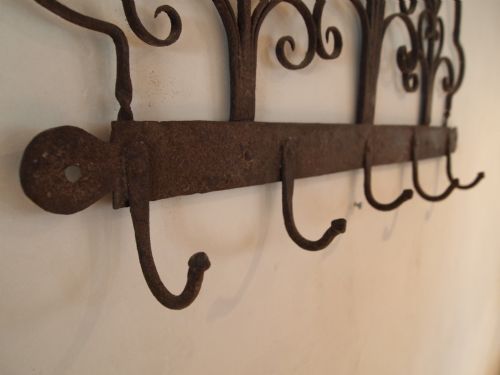 fig 2. Coat rack pegs game pans Iron French 18th century c1750