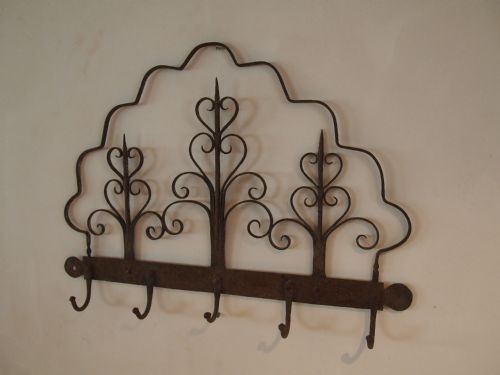 fig 4. Coat rack pegs game pans Iron French 18th century c1750