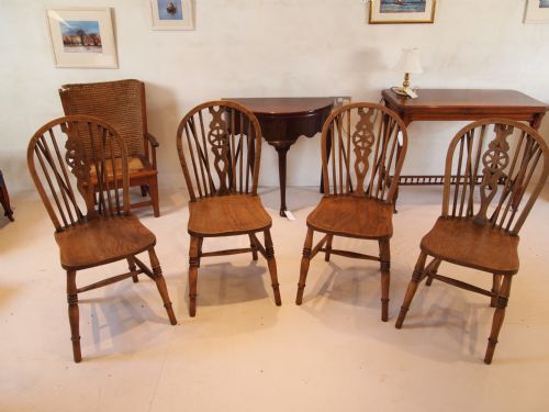 Chairs Victorian Kitchen Wheel Back Windsor Dining Chairs Ash and Elm C1890