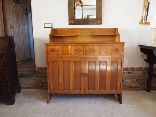 fig 2. Dresser sideboard Oak arts and crafts Cotswold school c1920