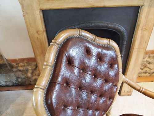 fig 2. Chair rocking chair Victorian faux bamboo deep buttoned back Beech c1840