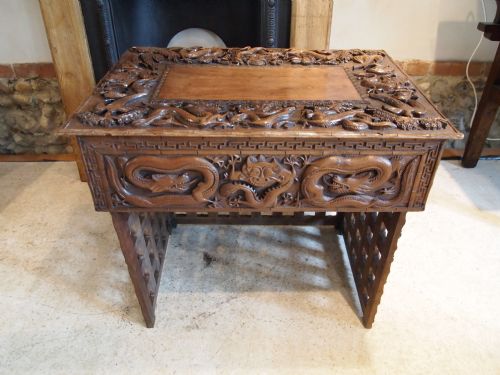 fig 2. Table fine quality Chinese carved Zitan table c1900