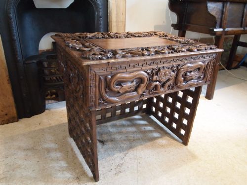 fig 4. Table fine quality Chinese carved Zitan table c1900