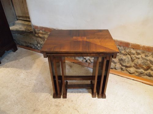 fig 3. Tables Art Deco nest of tables figured Walnut c1920