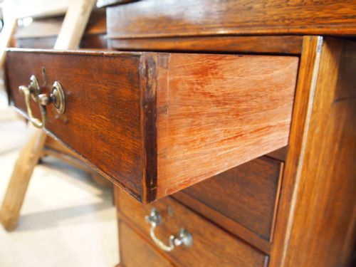 fig 4. Desk George V twin pedestal Mahogany c1920 stamped W E Marson Ltd