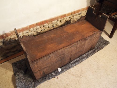 fig 3. Coffer Chest Blanket box Oak six plank Charles II c1660