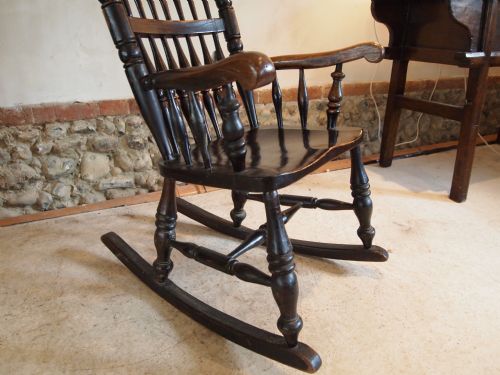 fig 1. Chair rocking chair rare Victorian Caistor Lincolnshire by John Shadford c1870