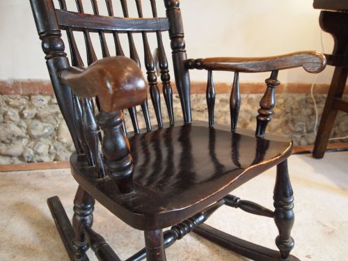 fig 2. Chair rocking chair rare Victorian Caistor Lincolnshire by John Shadford c1870