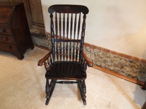 fig 4. Chair rocking chair rare Victorian Caistor Lincolnshire by John Shadford c1870