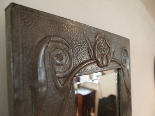 fig 2. Mirror Arts and Crafts Pewter mirror Liberty style c1900