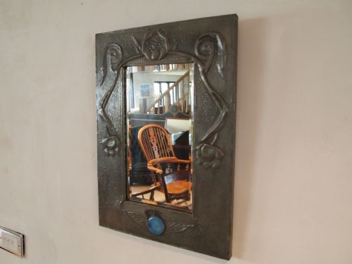 fig 4. Mirror Arts and Crafts Pewter mirror Liberty style c1900