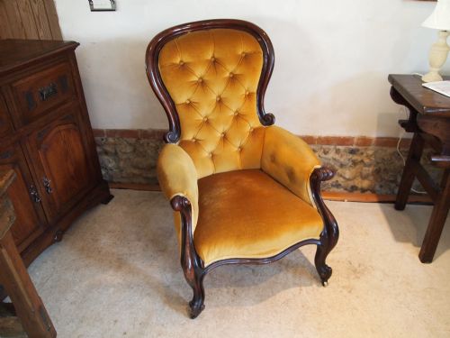 Chair Victorian Mahogany Spoon Back Armchair C1870