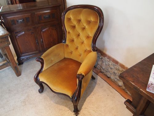 fig 3. Chair Victorian Mahogany spoon back armchair c1870