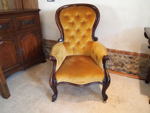 fig 4. Chair Victorian Mahogany spoon back armchair c1870
