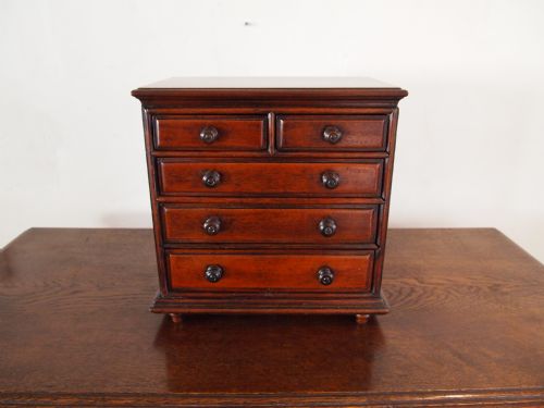 Chest of Drawers Victorian Mahogany Apprentice Piece Jewellery Box C1880