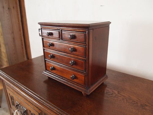 fig 1. Chest of drawers Victorian Mahogany apprentice piece Jewellery box c1880