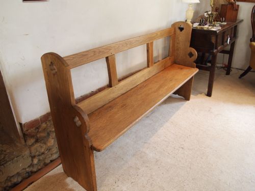 Bench Settle Pew Victorian Oak Arts and Crafts C1880