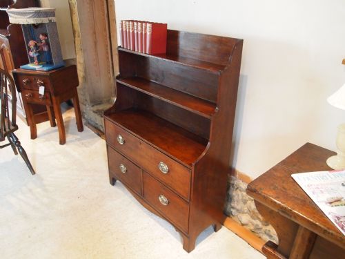 Bookcase Waterfall George III Mahogany Small Proportions C1800
