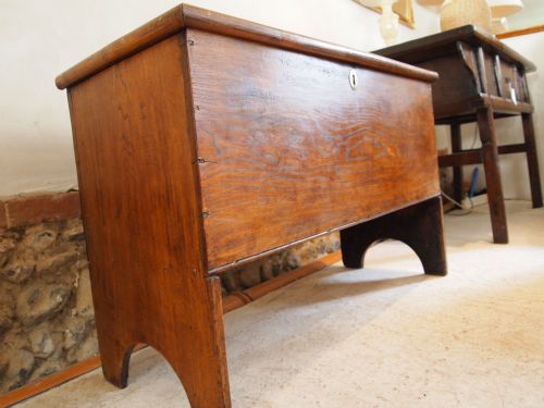 Coffer Chest Blanket Box George III Elm Six Plank C1780