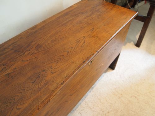 fig 2. Coffer chest blanket box George III Elm six plank c1780