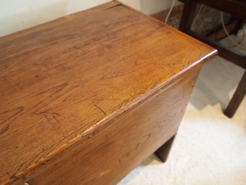 fig 4. Coffer chest blanket box George III Elm six plank c1780