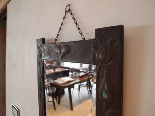 fig 1. Mirror Arts and crafts Copper and enamel Ruskin Libertys c1900