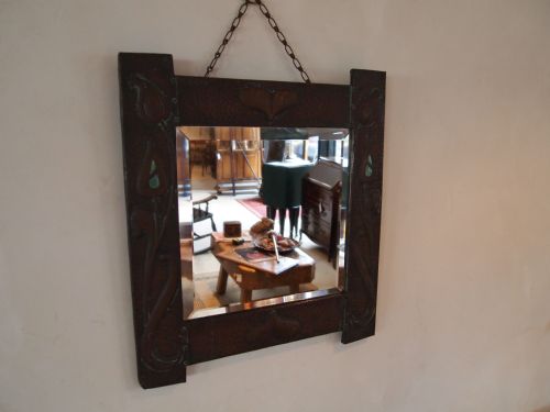 fig 3. Mirror Arts and crafts Copper and enamel Ruskin Libertys c1900