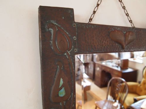 fig 4. Mirror Arts and crafts Copper and enamel Ruskin Libertys c1900