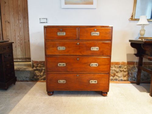 Chest of Drawers Military Campaign Chest Victorian Mahogany 36 Inches Wide C1870