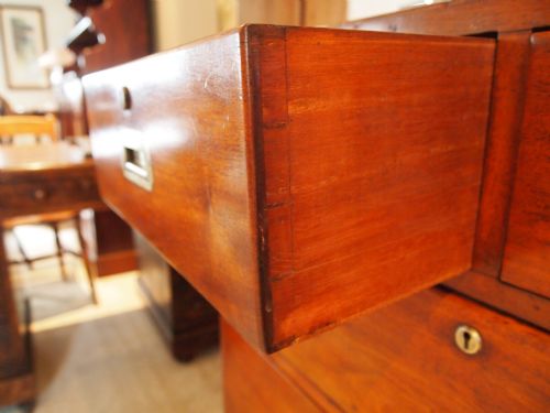 fig 4. Chest of drawers Military Campaign chest Victorian Mahogany 36 inches wide c1870