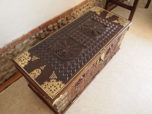 fig 1. Coffer chest Zanzibar chest Camphor wood c1920