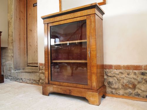 fig 1. Cabinet pier cabinet Victorian Walnut inlaid c1870