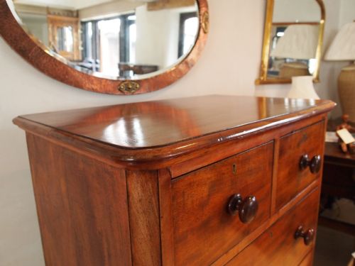 fig 1. Chest of drawers Victorian Mahogany slim only 31 inches wide c1880